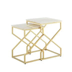 Modern Marble Top Nested Table with Stylish Frame