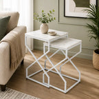 Modern Marble Top Nested Table with Stylish Frame