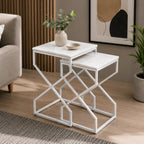 Modern Marble Top Nested Table with Stylish Frame