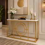 Modern Minimalist White Marble Gold Console Table