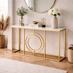 Modern Minimalist White Marble Gold Console Table
