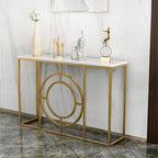 Modern Minimalist White Marble Gold Console Table