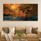 Modern Moonlight Sky Canvas Painting for Wall Decor