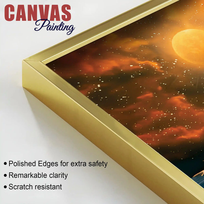 Modern Moonlight Sky Canvas Painting for Wall Decor