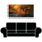 Modern Moonlight Sky Canvas Painting for Wall Decor
