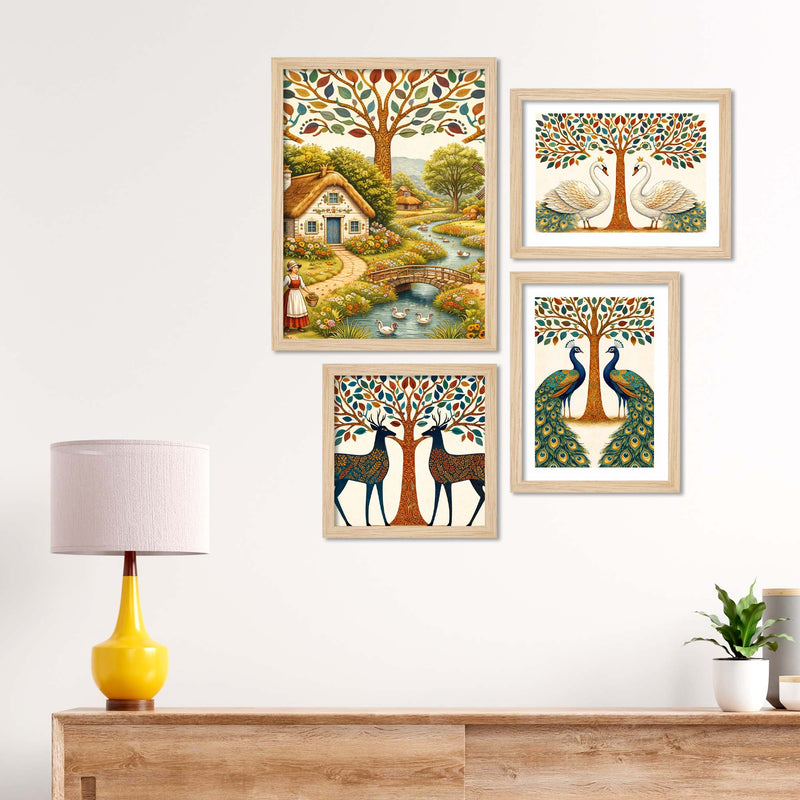 Modern Nature Art Wall Frame Set of Four