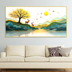 modern-nature-deer-wall-painting-for-stylish-home-interior