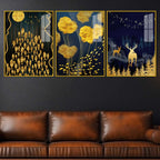 Modern Nature Inspired Acrylic Painting Set of 3