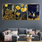 Modern Nature Inspired Acrylic Painting Set of 3
