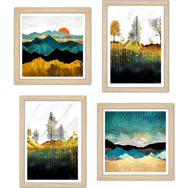 Modern Nature Wall Art Frame Set of 4