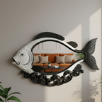Modern Nautical Fish Shaped Decorative 3D Wall Mirror for Home & Hotels – Modern Wall Accent