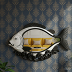 Modern Nautical Fish Shaped Decorative 3D Wall Mirror for Home & Hotels – Modern Wall Accent