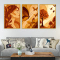 Modern Neutral Canvas Wall Painting Set of Three for Home Decor
