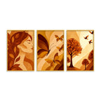 Modern Neutral Canvas Wall Painting Set of Three for Home Decor