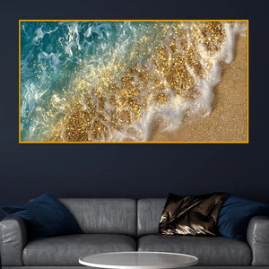 Modern Ocean Crystal Glass Artwork Wall Painting