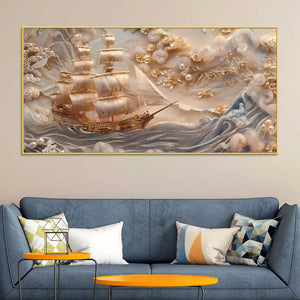 Modern Ocean Wave Canvas Painting