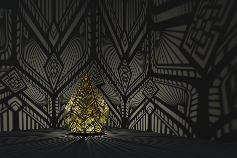 Modern Pattern Golden Table Lamp
