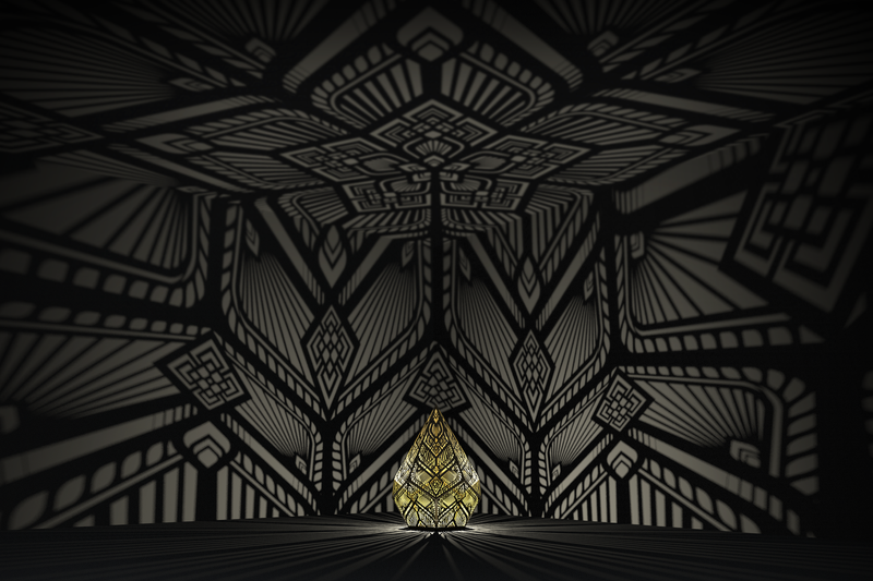 Modern Pattern Golden Table Lamp