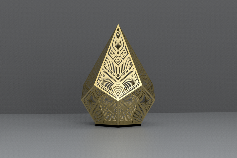 Modern Pattern Golden Table Lamp