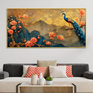 Modern Peacock Canvas Painting for Home Wall Decor