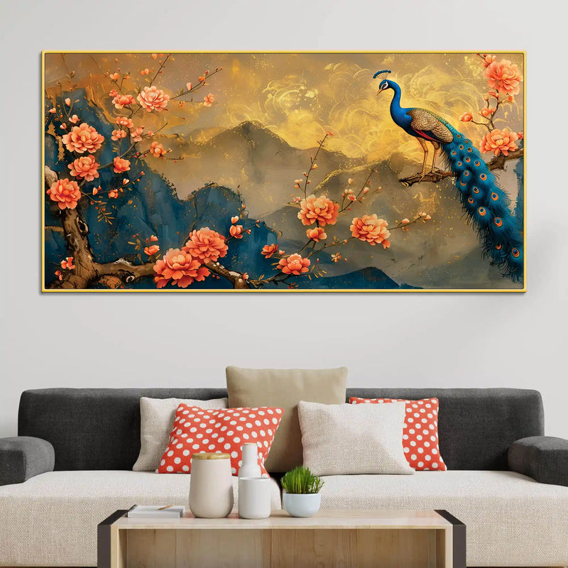 Modern Peacock Canvas Painting for Home Wall Decor