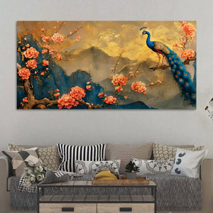 Modern Peacock Canvas Painting for Home Wall Decor