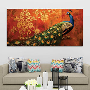 Modern Peacock Majesty Canvas Wall Painting
