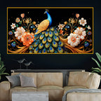 Modern Peacock Wall Art Crystal Glass Painting