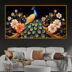 Modern Peacock Wall Art Crystal Glass Painting
