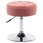 Modern Pink Adjustable Vanity Stool with Tufted Cushion