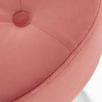 Modern Pink Adjustable Vanity Stool with Tufted Cushion