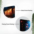 Modern Rainy Night Street Canvas Painting for Elegant Interiors