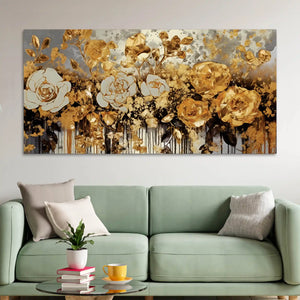 Modern Rose Floral Canvas Wall Art Abstract Painting