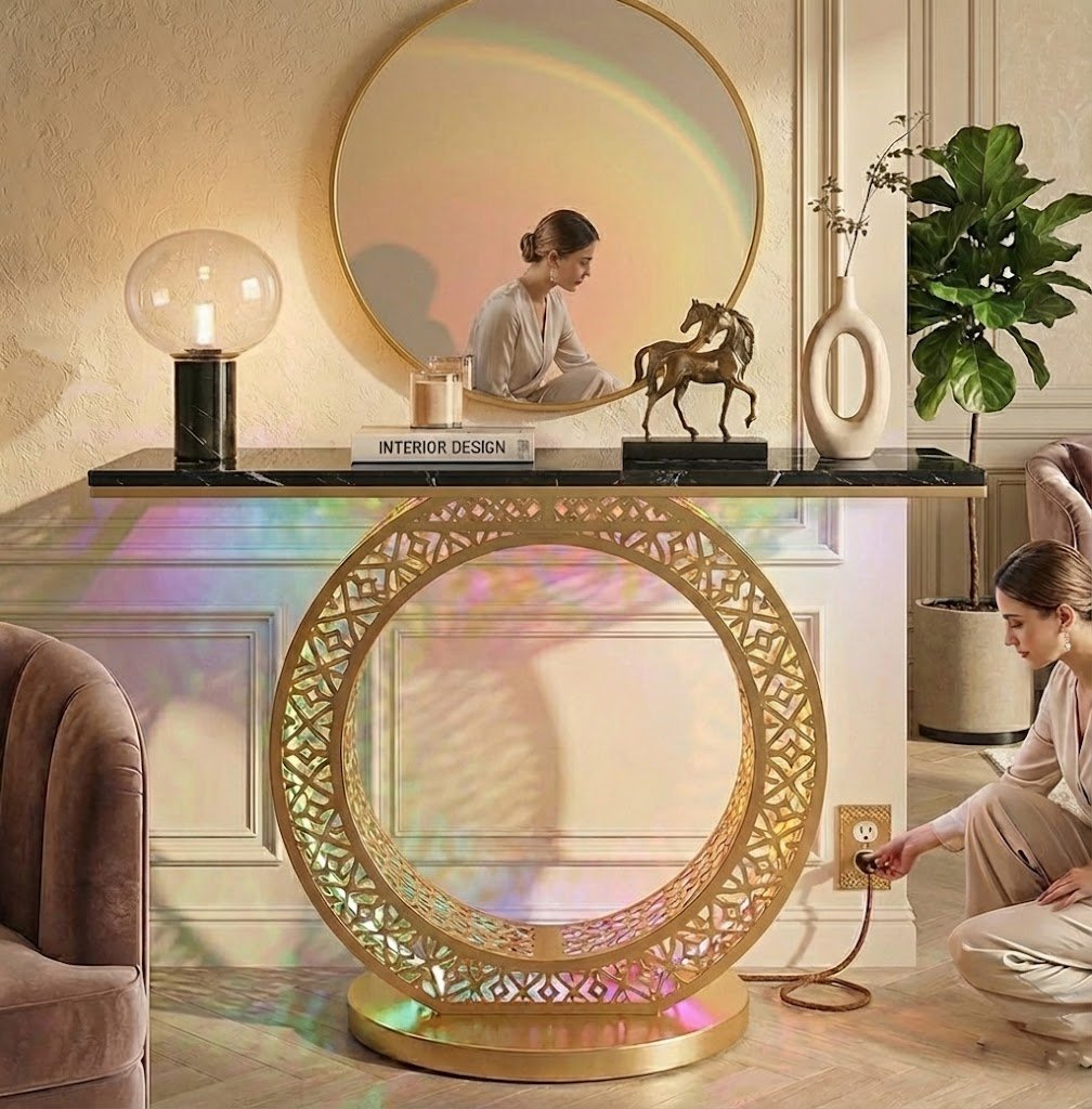 modern-round-led-console-table-in-gold-entryway-furniture