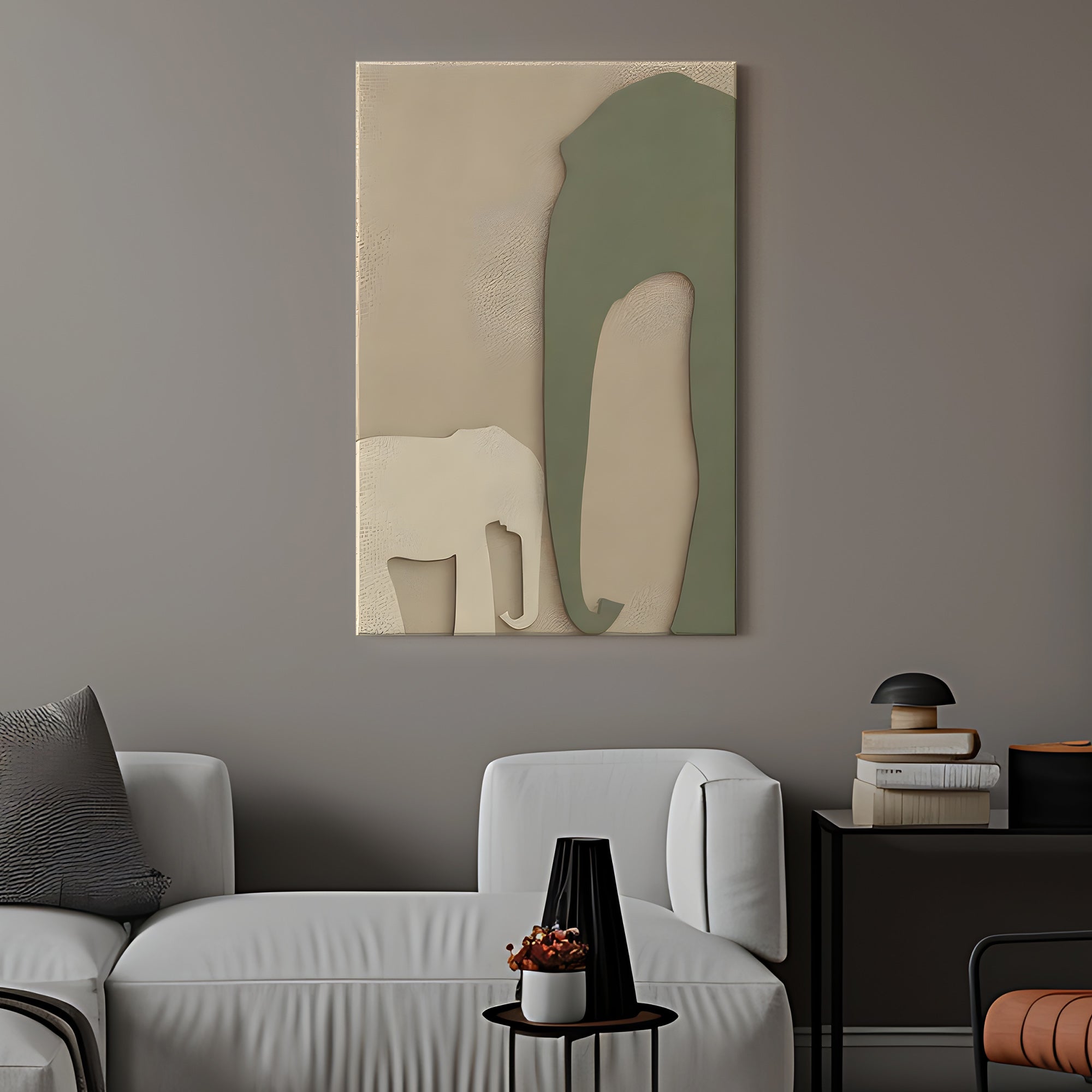 Modern Safari Elephant Duo Inspired 3D Wall Art Home Decor