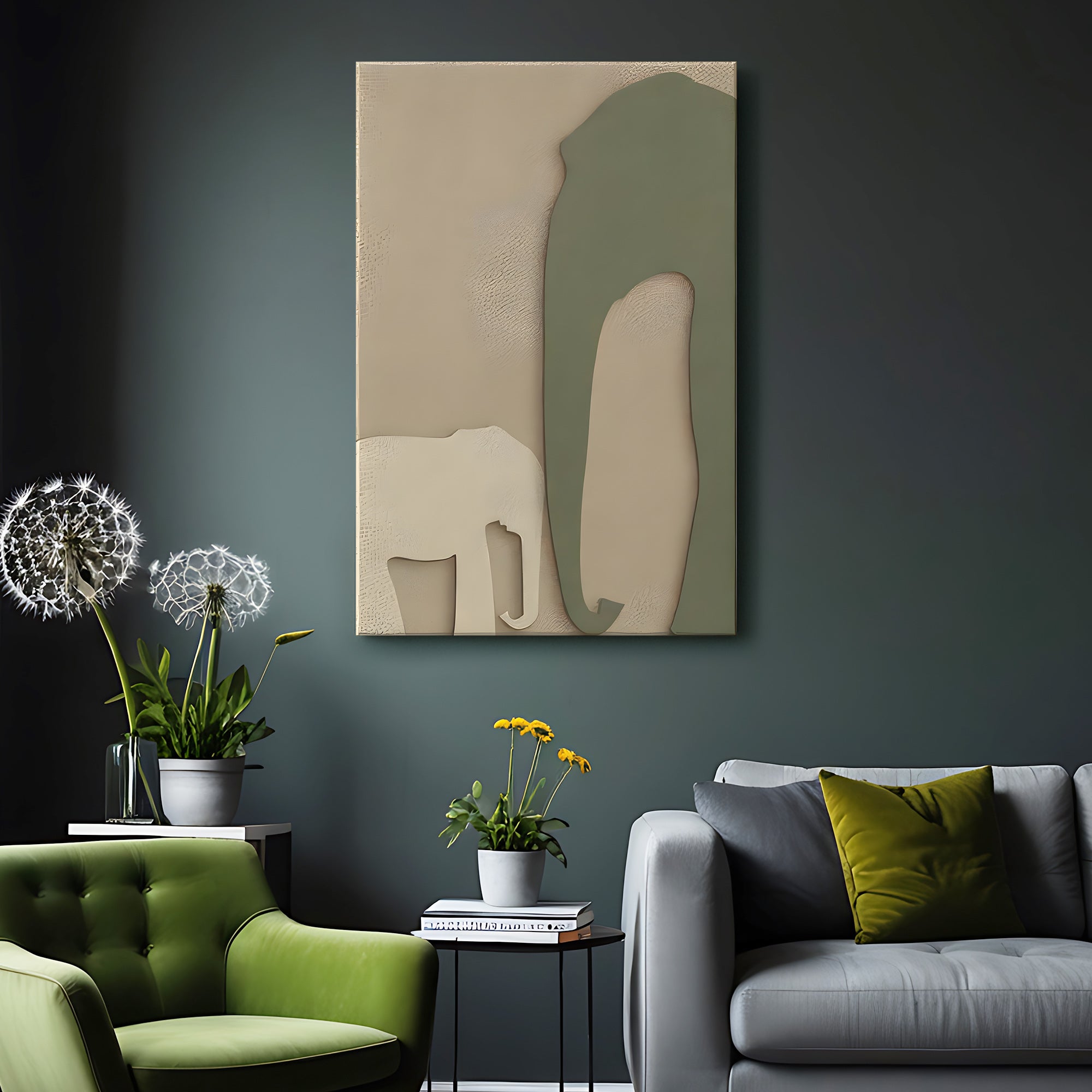 Modern Safari Elephant Duo Inspired 3D Wall Art Home Decor