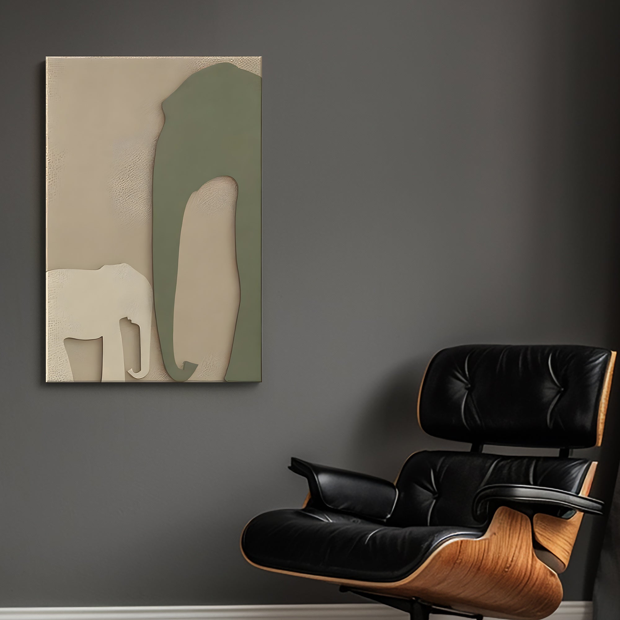 Modern Safari Elephant Duo Inspired 3D Wall Art Home Decor