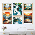 Modern Scenic Wall Art Frame Set of 6