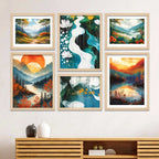 Modern Scenic Wall Art Frame Set of 6