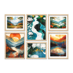 Modern Scenic Wall Art Frame Set of 6