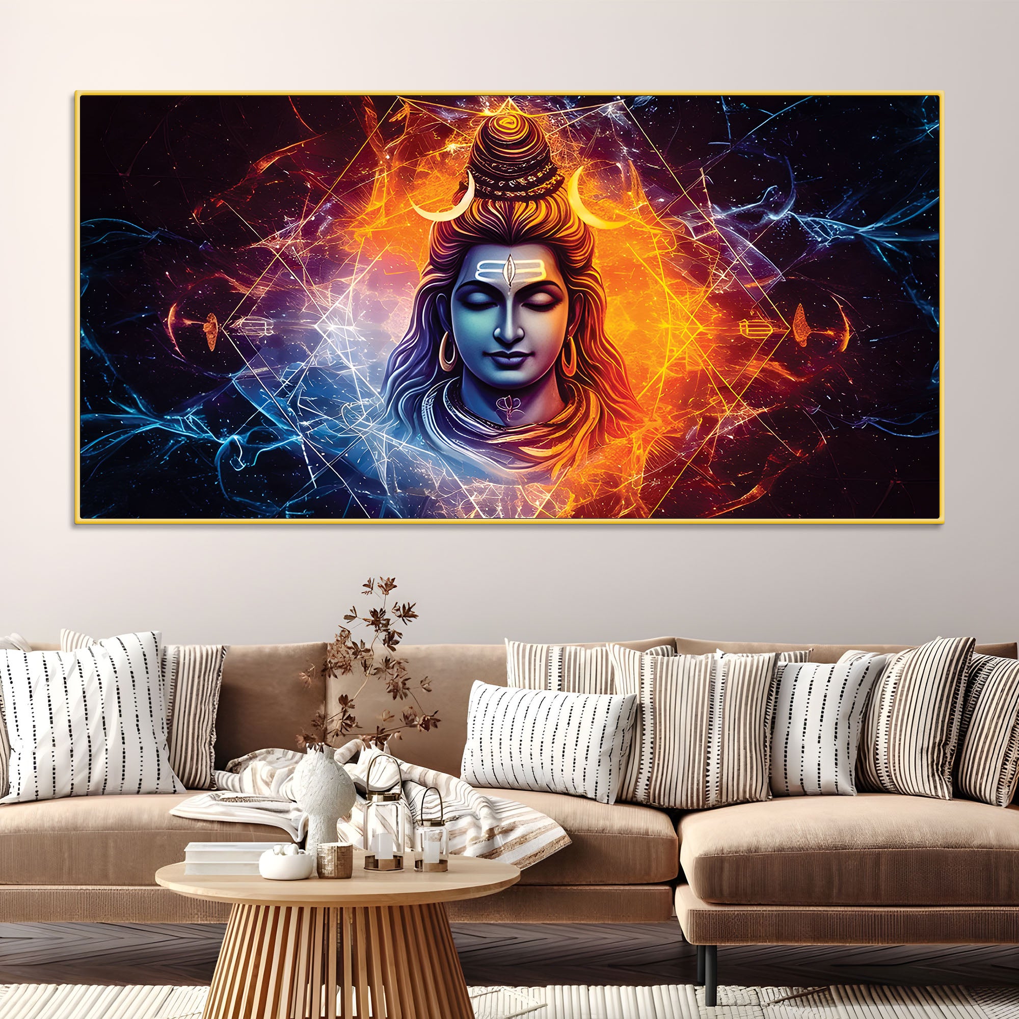 Modern Shiva Canvas Painting for Living Room & Bedroom