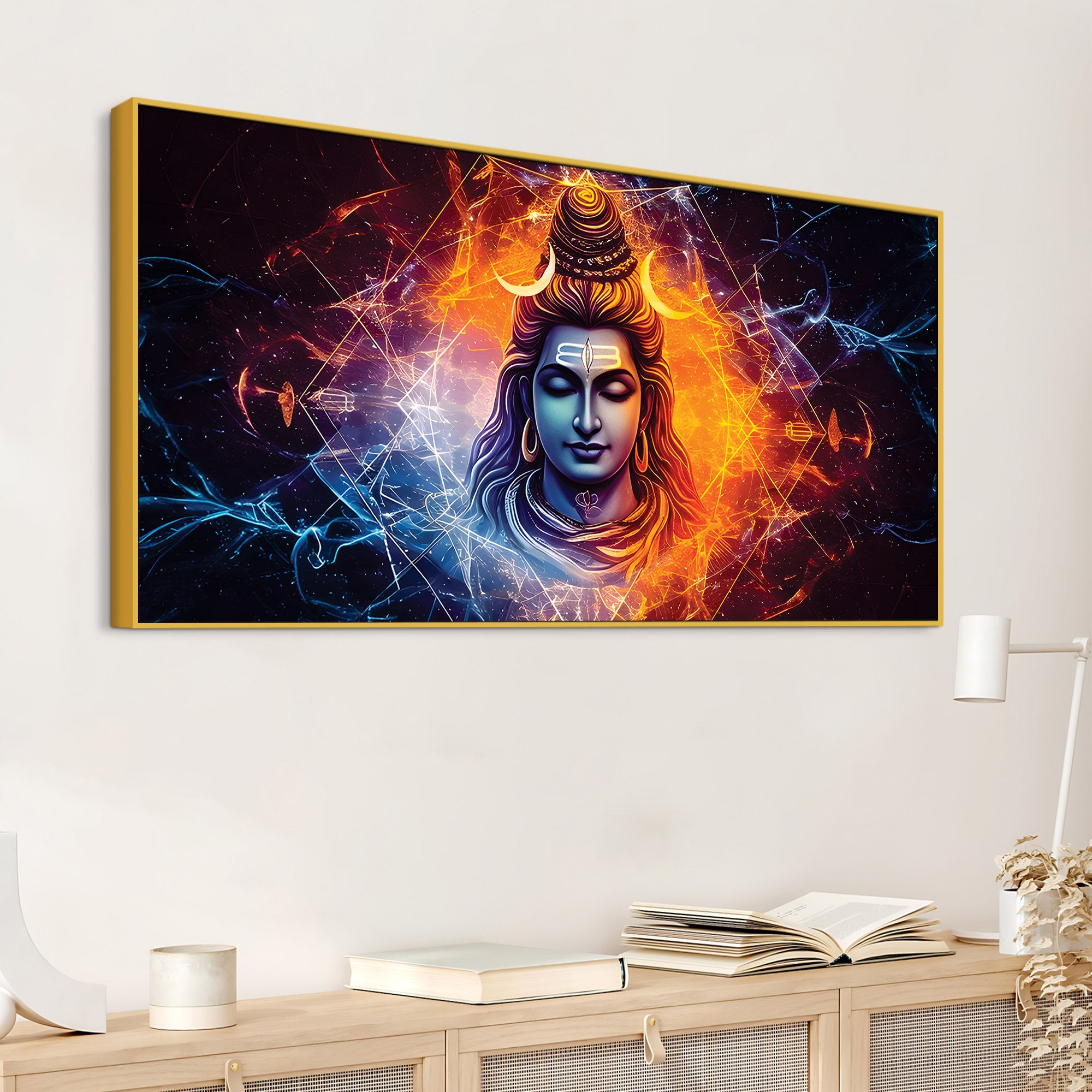 Modern Shiva Canvas Painting for Living Room & Bedroom