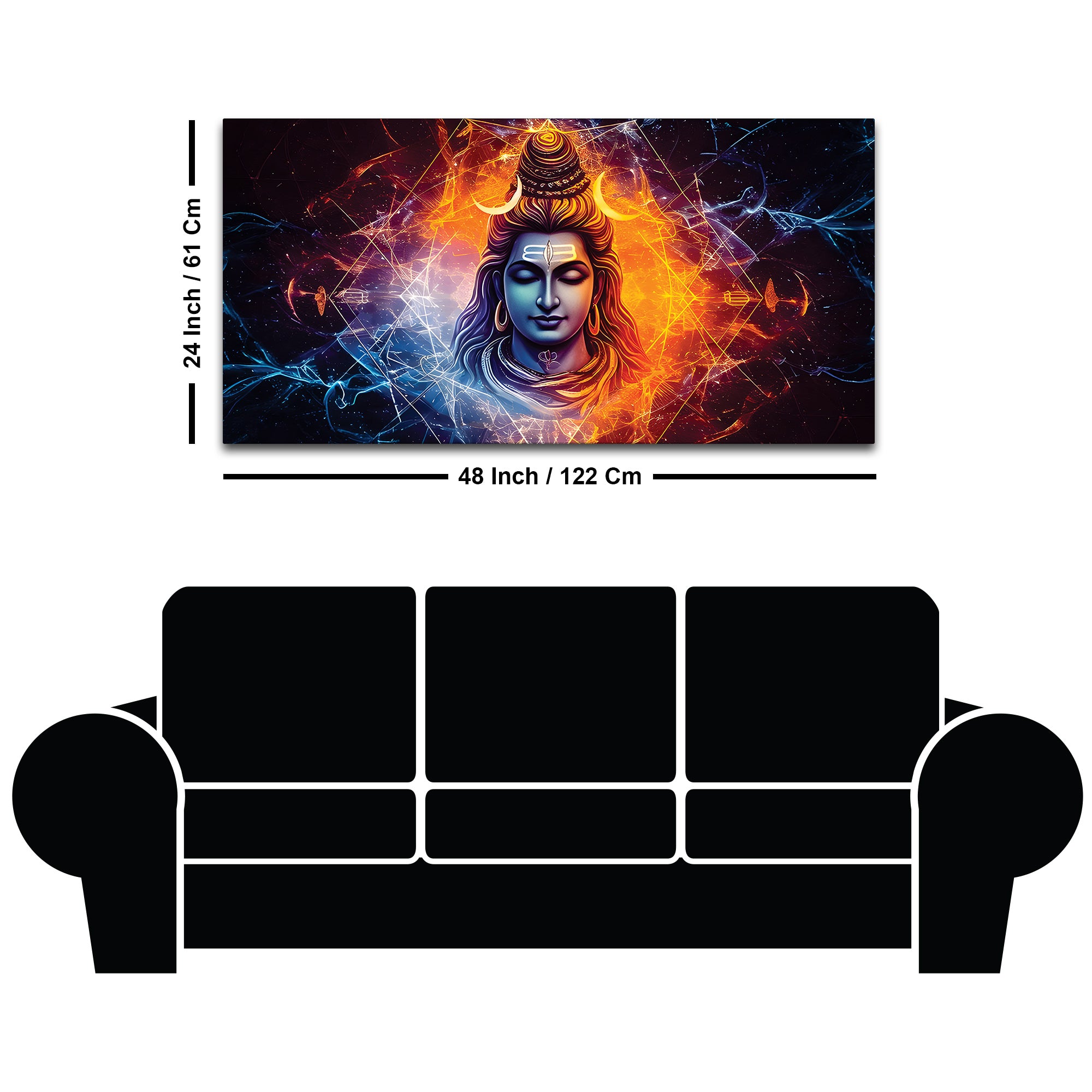 Modern Shiva Canvas Painting for Living Room & Bedroom