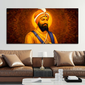 Modern Sikh Guru Religious Canvas Artwork for Home
