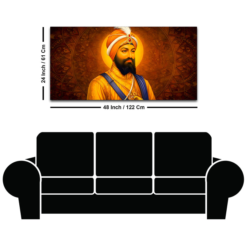 Modern Sikh Guru Religious Canvas Artwork for Home