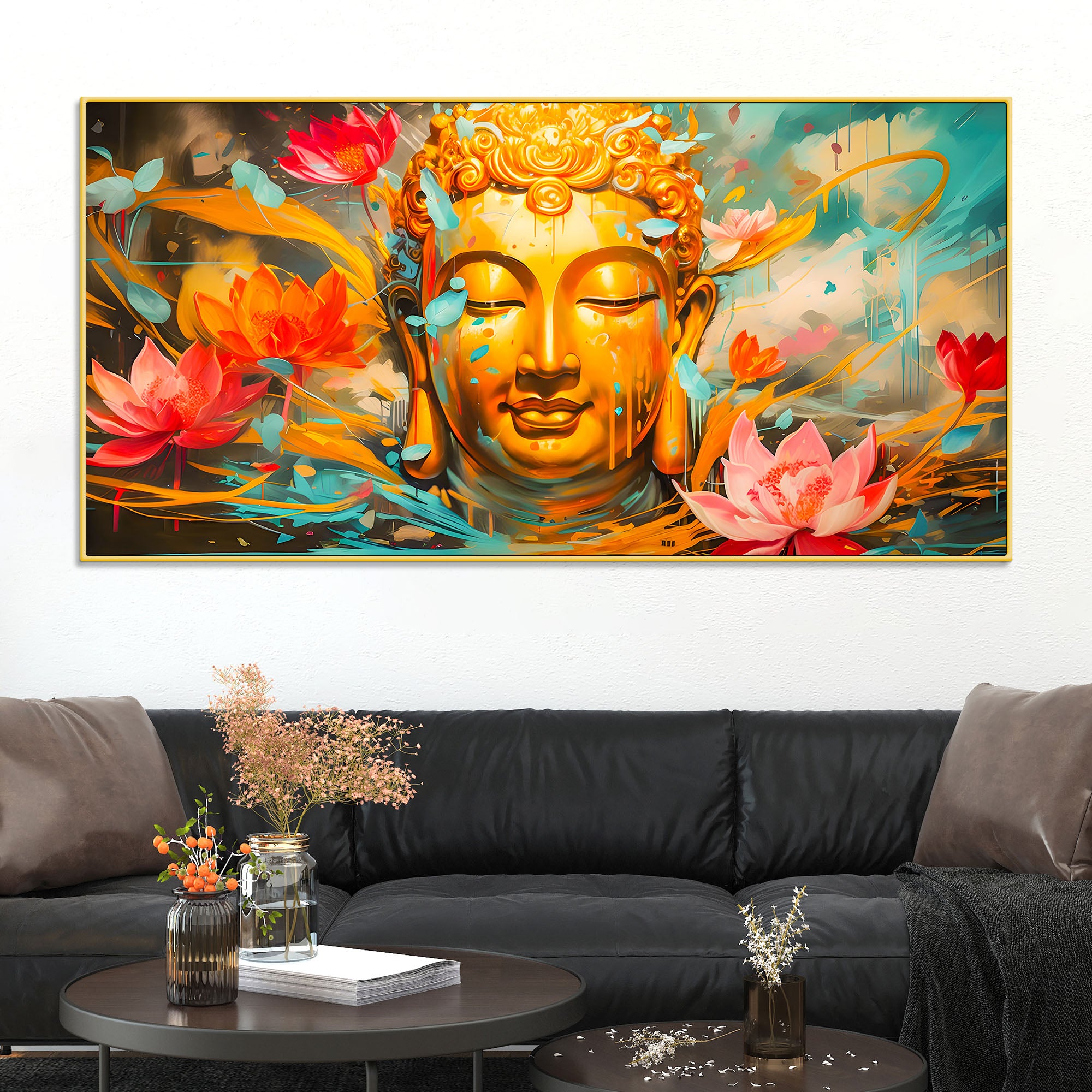 Modern Spiritual Buddha Canvas Painting for Wall Decor