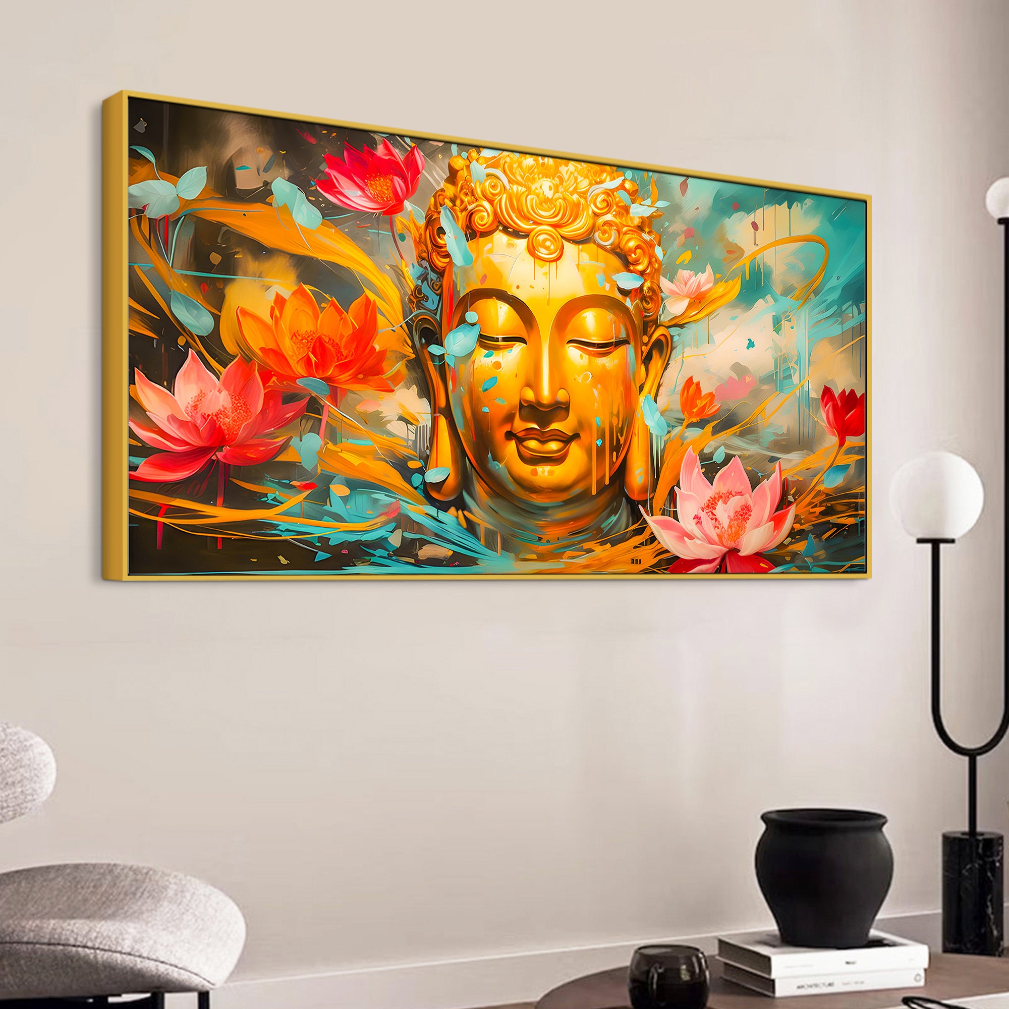 Modern Spiritual Buddha Canvas Painting for Wall Decor
