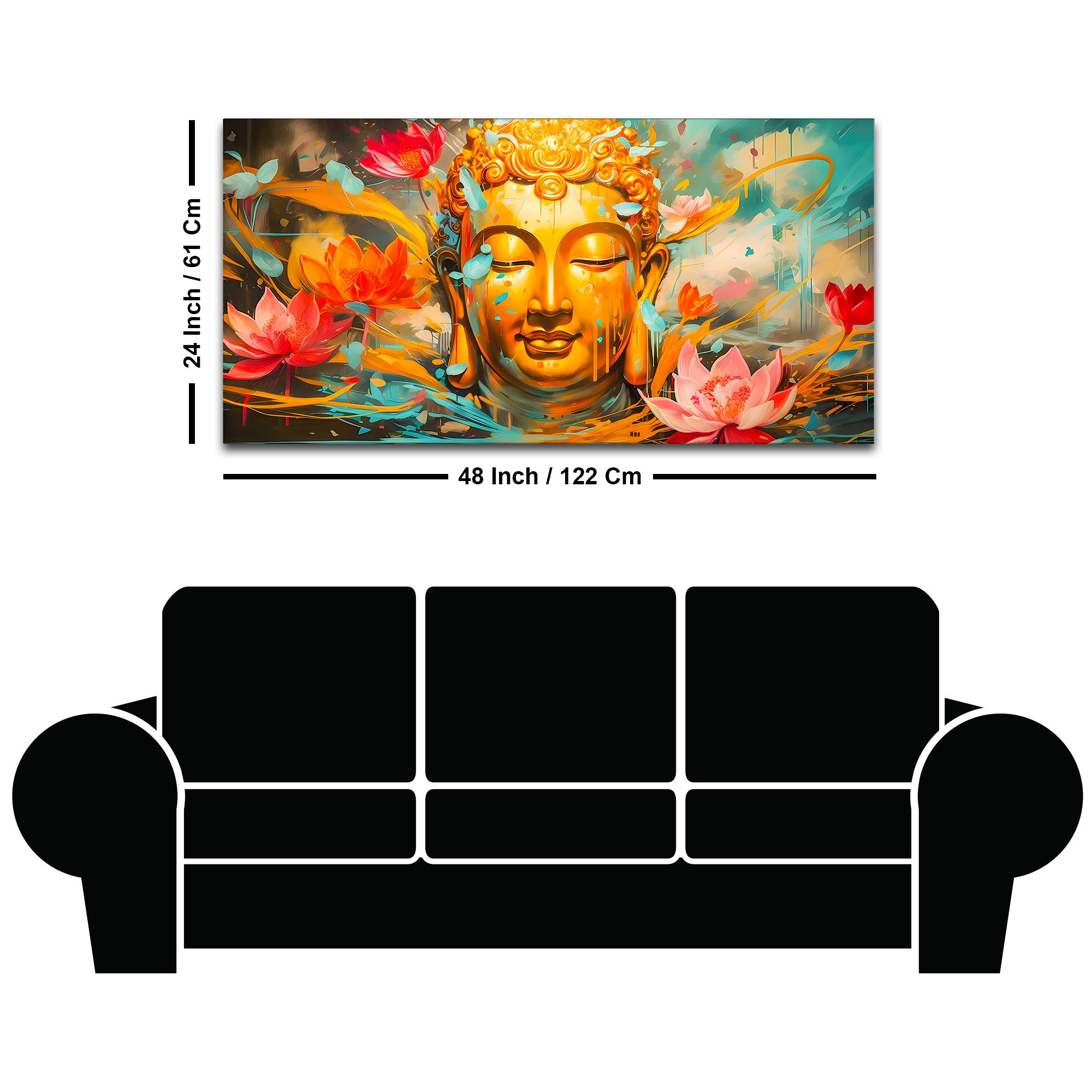 Modern Spiritual Buddha Canvas Painting for Wall Decor