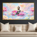Modern Spiritual Calm Buddha Crystal Glass Painting