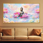 Modern Spiritual Calm Buddha Crystal Glass Painting